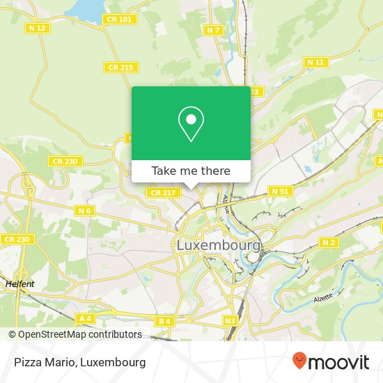 Pizza Mario, 38, Avenue Victor Hugo 1750 Luxembourg map