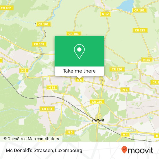 Mc Donald's Strassen, 168, Route d'Arlon 8010 Strassen map
