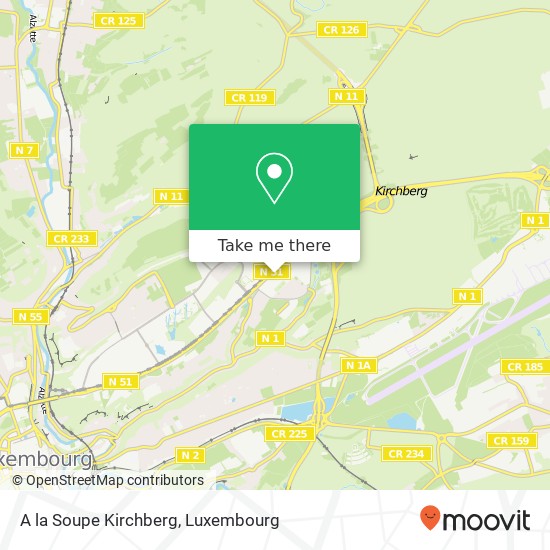 A la Soupe Kirchberg, 44, Avenue John F. Kennedy 1855 Luxembourg Karte
