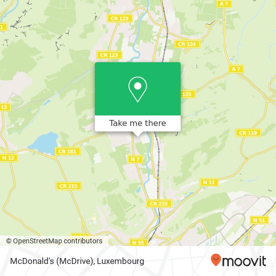 McDonald's (McDrive), 1, Rue du Pont 7245 Walferdange Karte