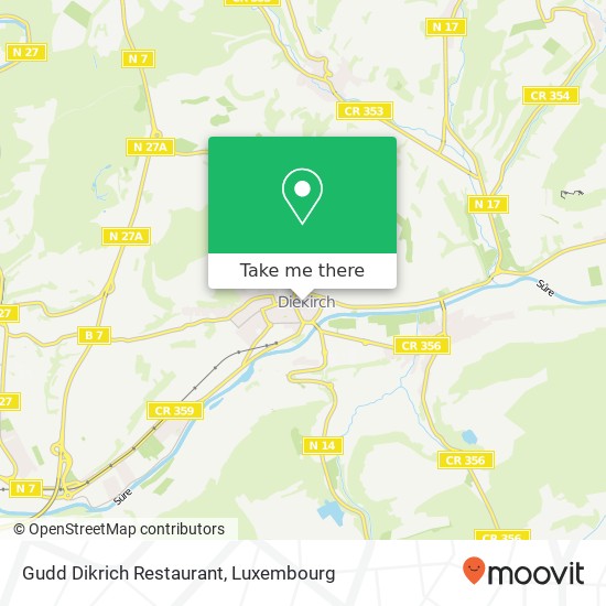 Gudd Dikrich Restaurant, 8, Place de la Libération 9255 Diekirch Karte