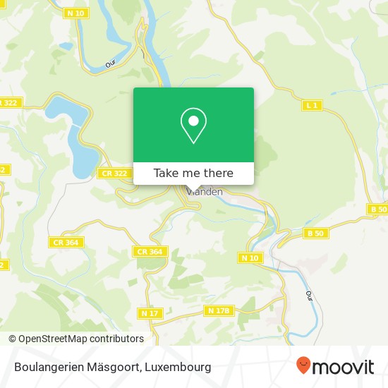 Boulangerien Mäsgoort, 43, Grand-Rue 9410 Vianden Karte