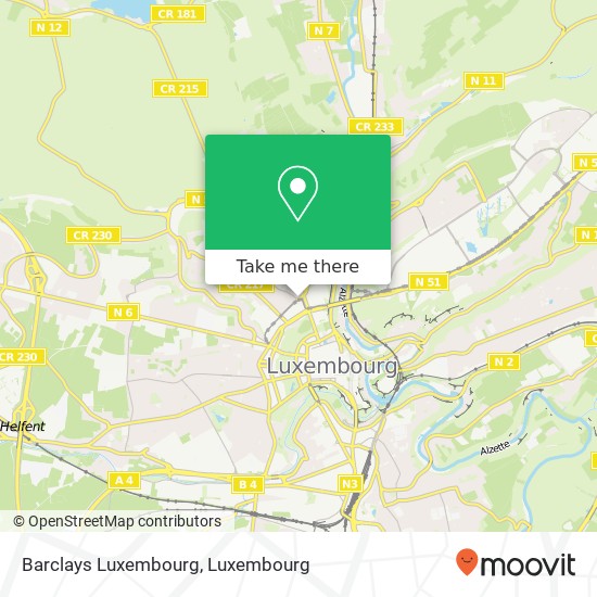 Barclays Luxembourg map