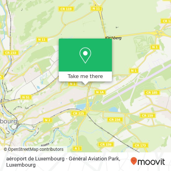 aéroport de Luxembourg - Général Aviation Park Karte