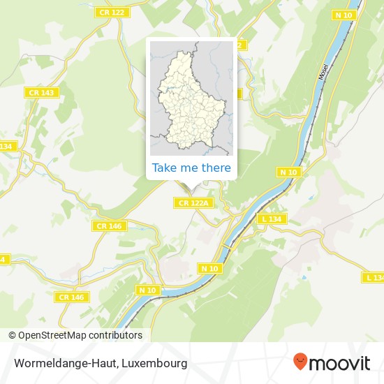 Wormeldange-Haut map