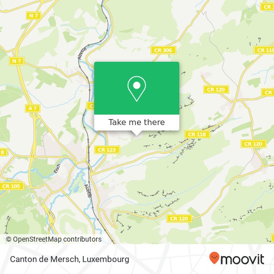 Canton de Mersch map