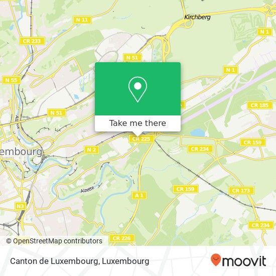 Canton de Luxembourg map