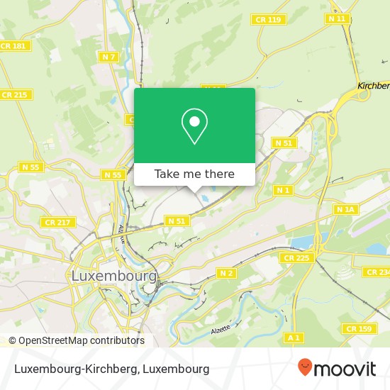 Luxembourg-Kirchberg Karte