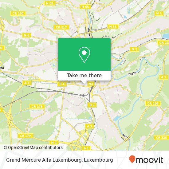 Grand Mercure Alfa Luxembourg map