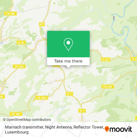 Marnach transmitter, Night Antenna, Reflector Tower map