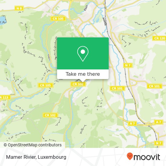 Mamer Rivier map