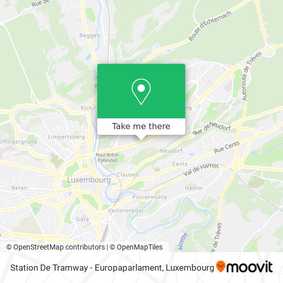 Station De Tramway - Europaparlament map