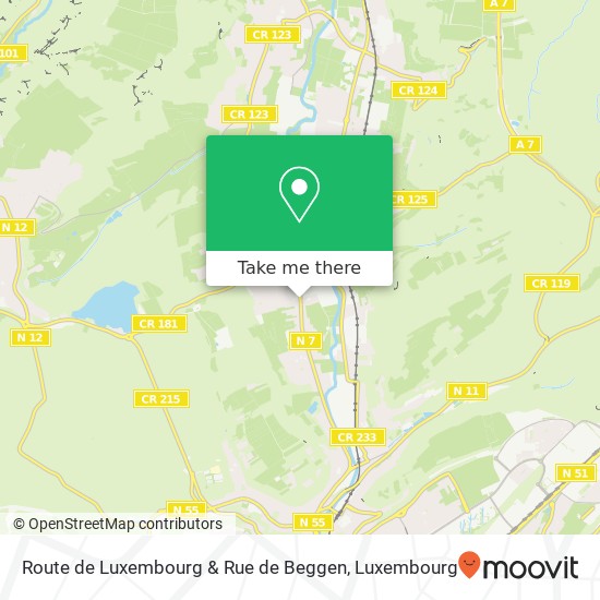 Route de Luxembourg & Rue de Beggen map