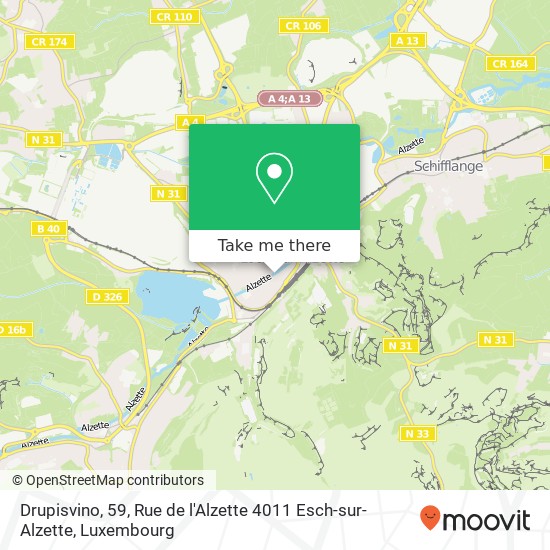 Drupisvino, 59, Rue de l'Alzette 4011 Esch-sur-Alzette Karte