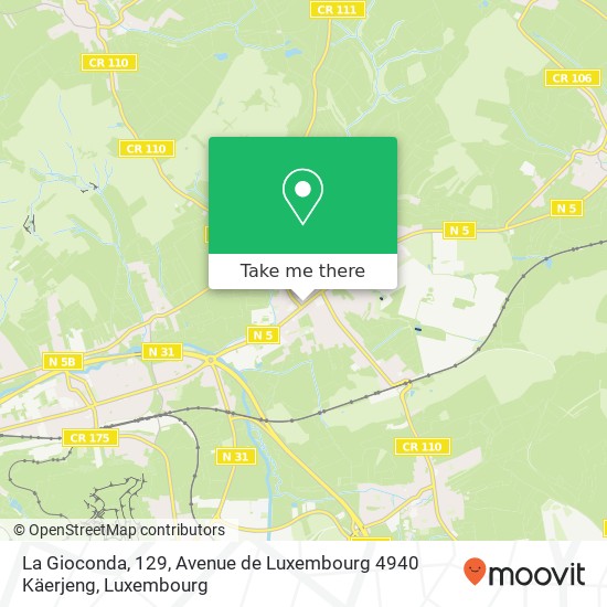 La Gioconda, 129, Avenue de Luxembourg 4940 Käerjeng Karte