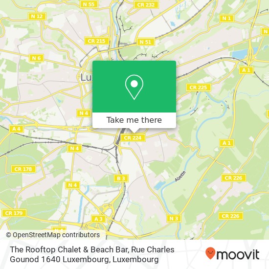 The Rooftop Chalet & Beach Bar, Rue Charles Gounod 1640 Luxembourg Karte