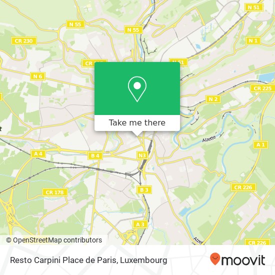 Resto Carpini Place de Paris, 1, Place de Paris 2314 Luxembourg map