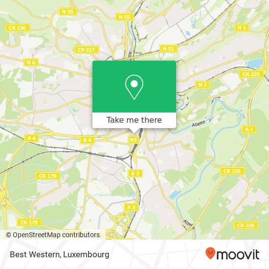 Best Western, 20, Place de la Gare 1616 Luxembourg map