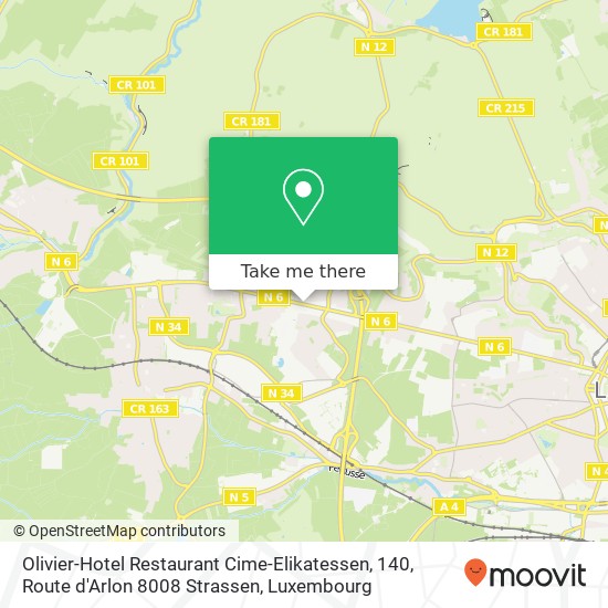 Olivier-Hotel Restaurant Cime-Elikatessen, 140, Route d'Arlon 8008 Strassen map