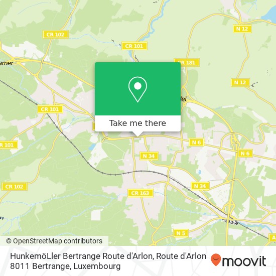 HunkemöLler Bertrange Route d'Arlon, Route d'Arlon 8011 Bertrange map