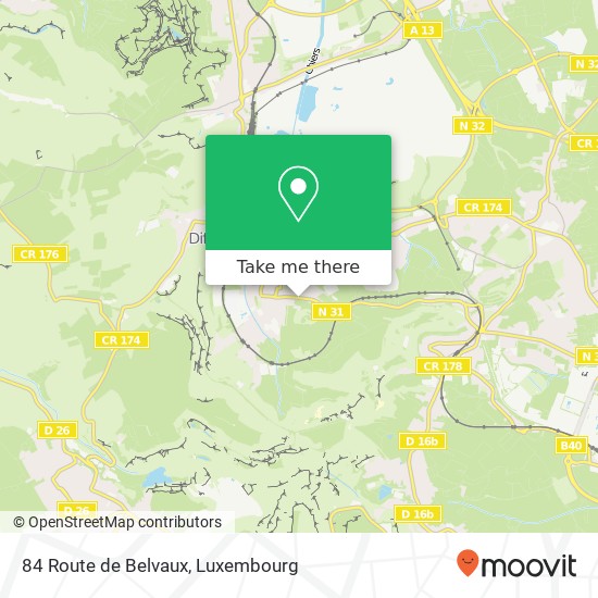 84 Route de Belvaux Karte