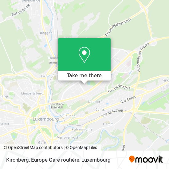 Kirchberg, Europe Gare routière map