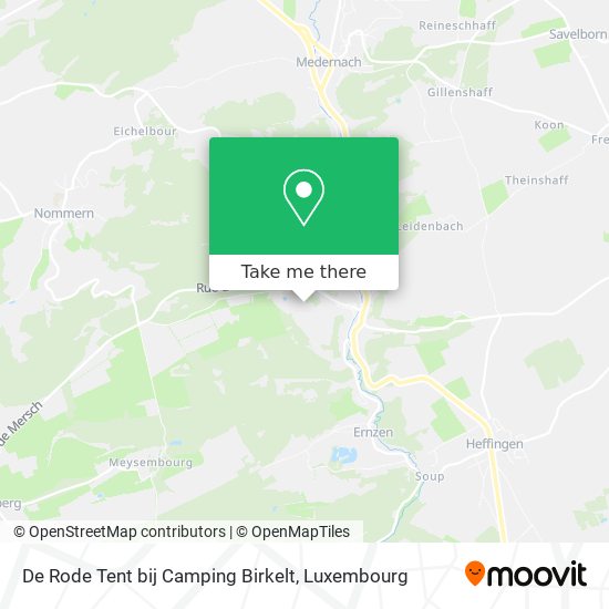 De Rode Tent bij Camping Birkelt map