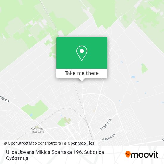 Ulica Jovana Mikica Spartaka 196 map