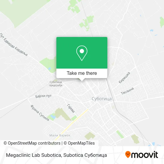 Megaclinic Lab Subotica map