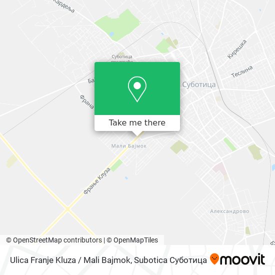 Ulica Franje Kluza / Mali Bajmok map
