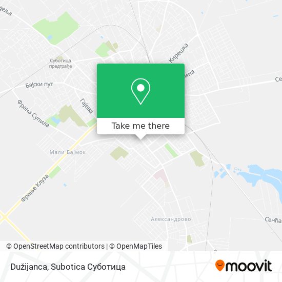 Dužijanca map