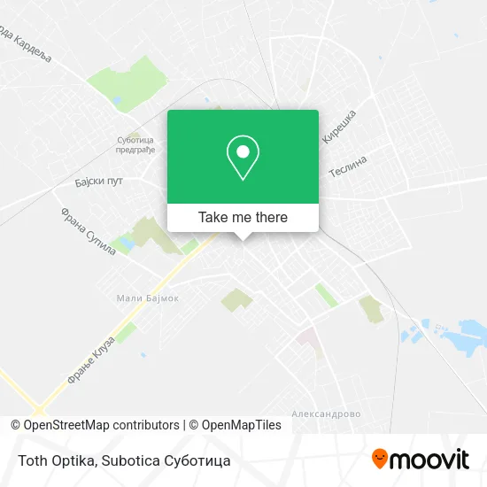 Toth Optika map