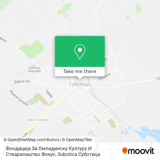 Фондација За Омладинску Културу И Стваралаштво Фокус map