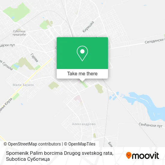 Spomenik Palim borcima Drugog svetskog rata map