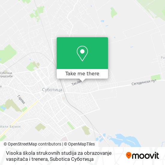 Visoka škola strukovnih studija za obrazovanje vaspitača i trenera map