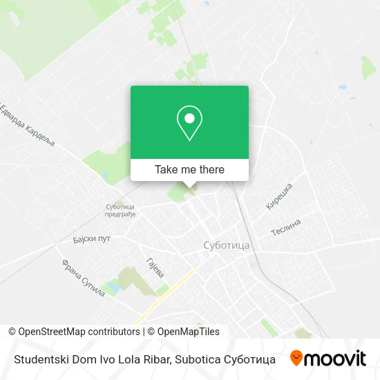 Studentski Dom  Ivo Lola Ribar map