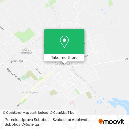 Poreska Uprava Subotica - Szabadkai Adóhivatal map