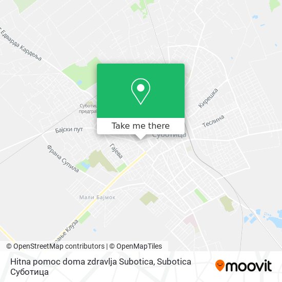 Hitna pomoc doma zdravlja Subotica map
