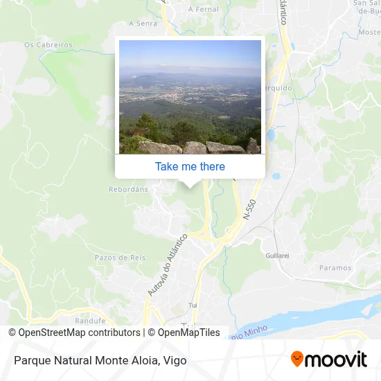 Parque Natural Monte Aloia map