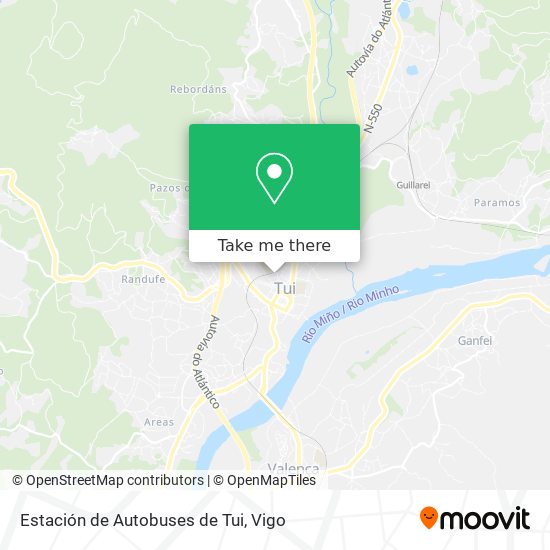 mapa Estación de Autobuses de Tui