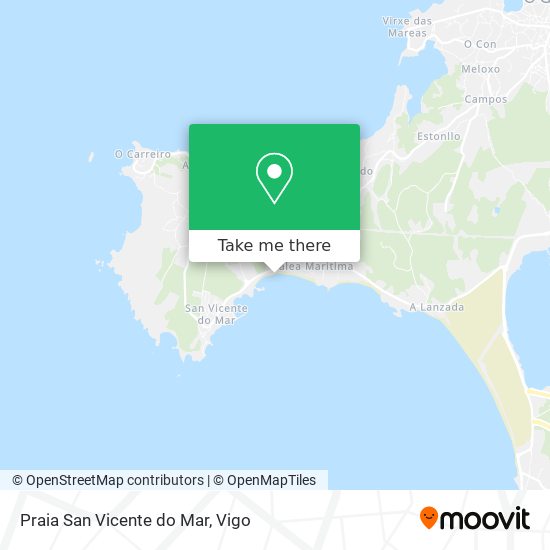 mapa Praia San Vicente do Mar