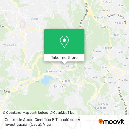 mapa Centro de Apoio Científico E Tecnolóxico Á Investigación (Cacti)