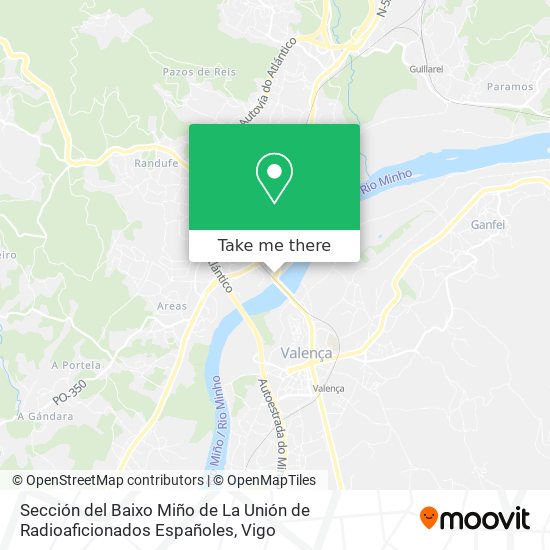 Sección del Baixo Miño de La Unión de Radioaficionados Españoles map