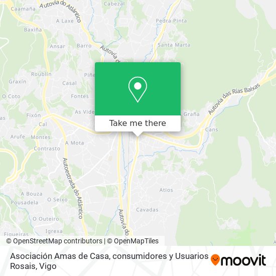 Asociación Amas de Casa, consumidores y Usuarios Rosais map