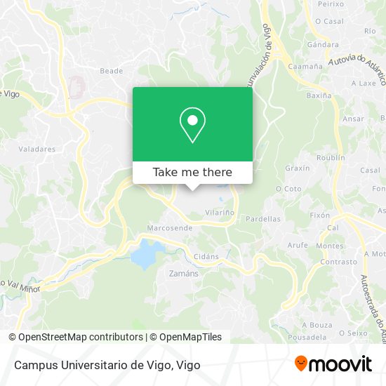 mapa Campus Universitario de Vigo