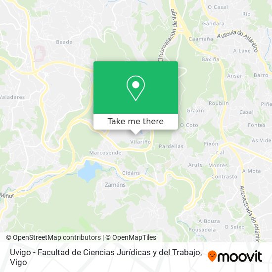 Uvigo - Facultad de Ciencias Jurídicas y del Trabajo map