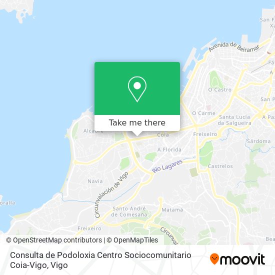 mapa Consulta de Podoloxia Centro Sociocomunitario Coia-Vigo