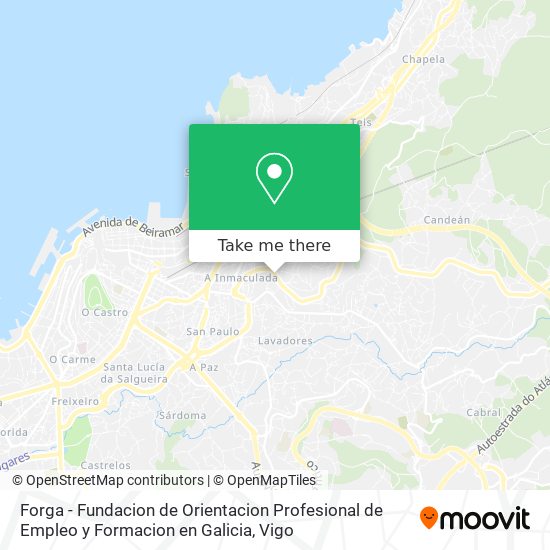 Forga - Fundacion de Orientacion Profesional de Empleo y Formacion en Galicia map