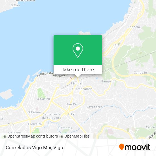 mapa Conxelados Vigo Mar