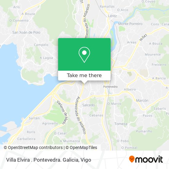 Villa Elvira . Pontevedra. Galicia map